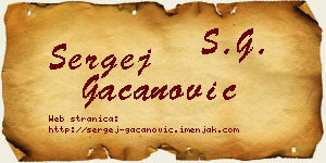 Sergej Gačanović vizit kartica